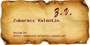 Zuberecz Valentin névjegykártya